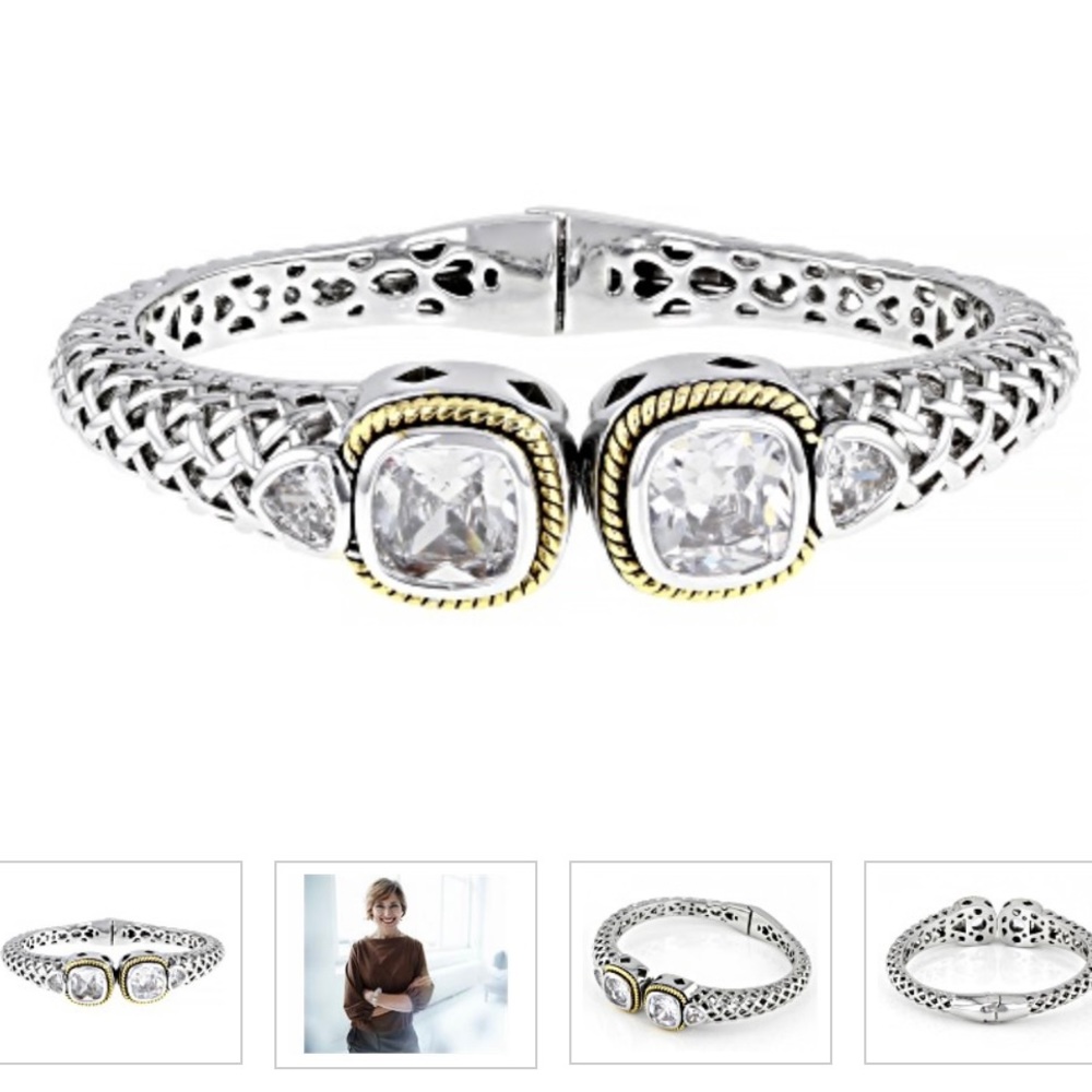 Paula Deen hinged bangle 2-tone